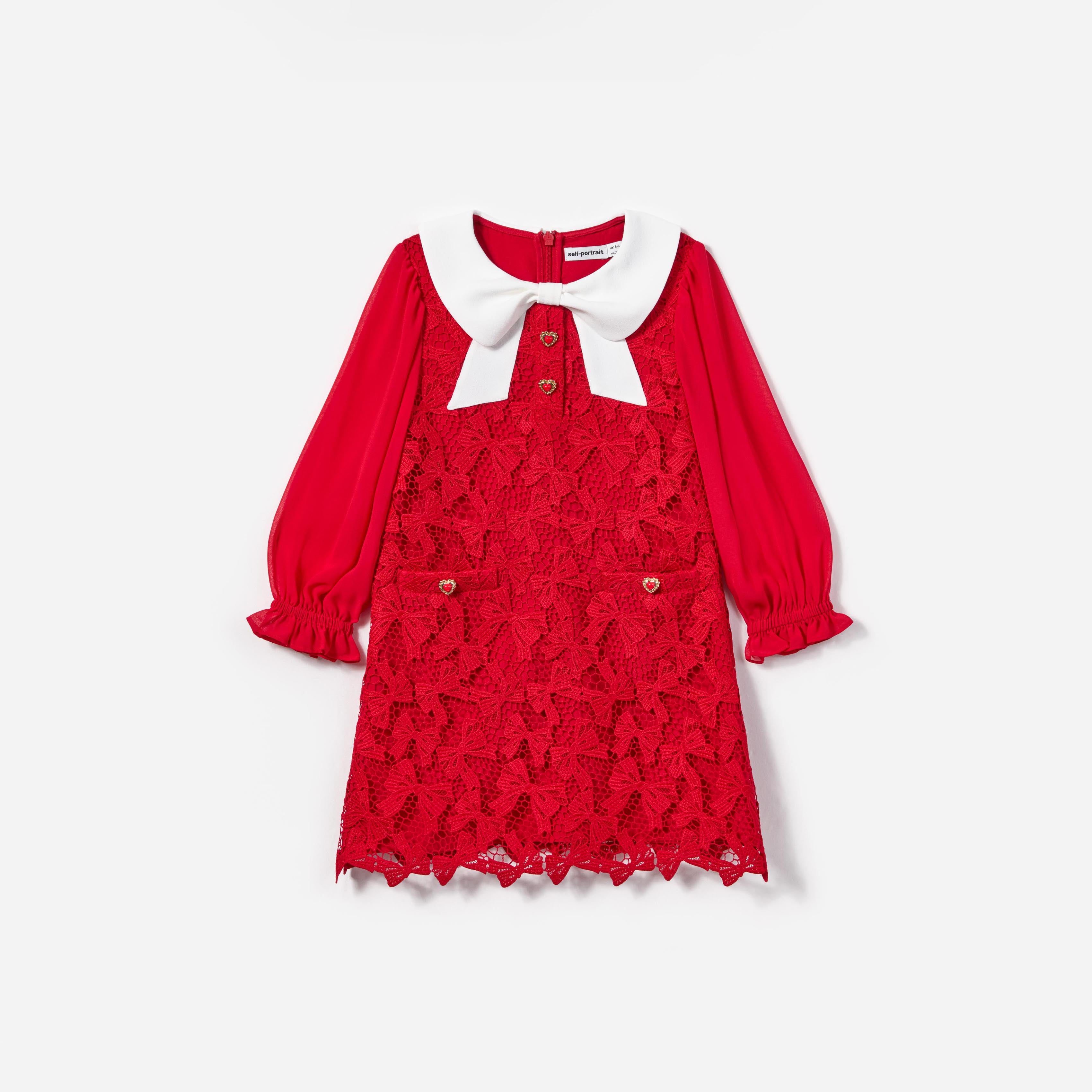 Leen Red Girls Bow Accent Casual Dress main image 1