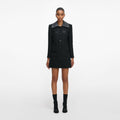 Black Boucle Contrast Collar Mini Dress