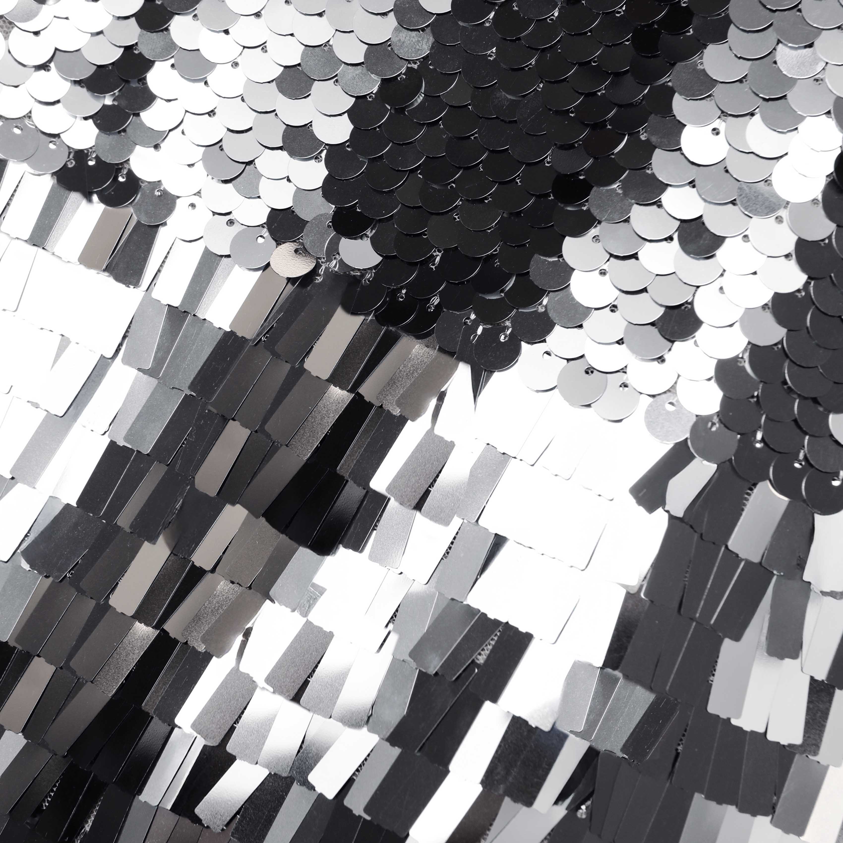 Silver Gradient Sequin Midi Dress