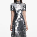Silver Gradient Sequin Midi Dress