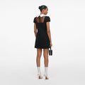 Black Crepe Bow Collar Mini Dress
