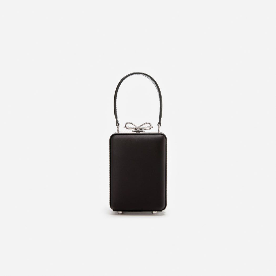 Black Satin Crystal Micro Bag