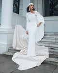 White Jersey Drape Maxi Dress