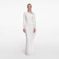 White Jersey Drape Maxi Dress