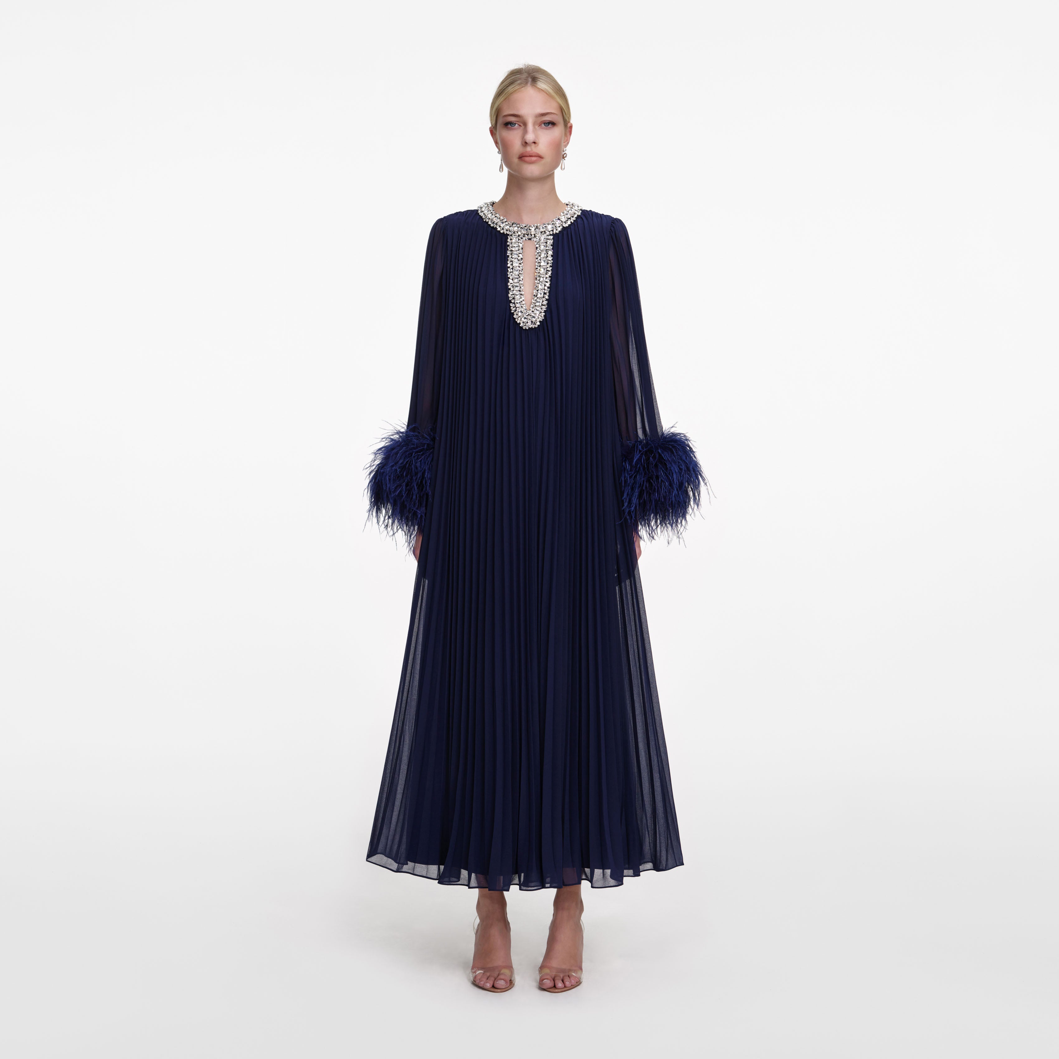 sachin and babi light blue dress Korean Women Ruffle Long Sleeve V-Neck High Waist Princess Chiffon Dress