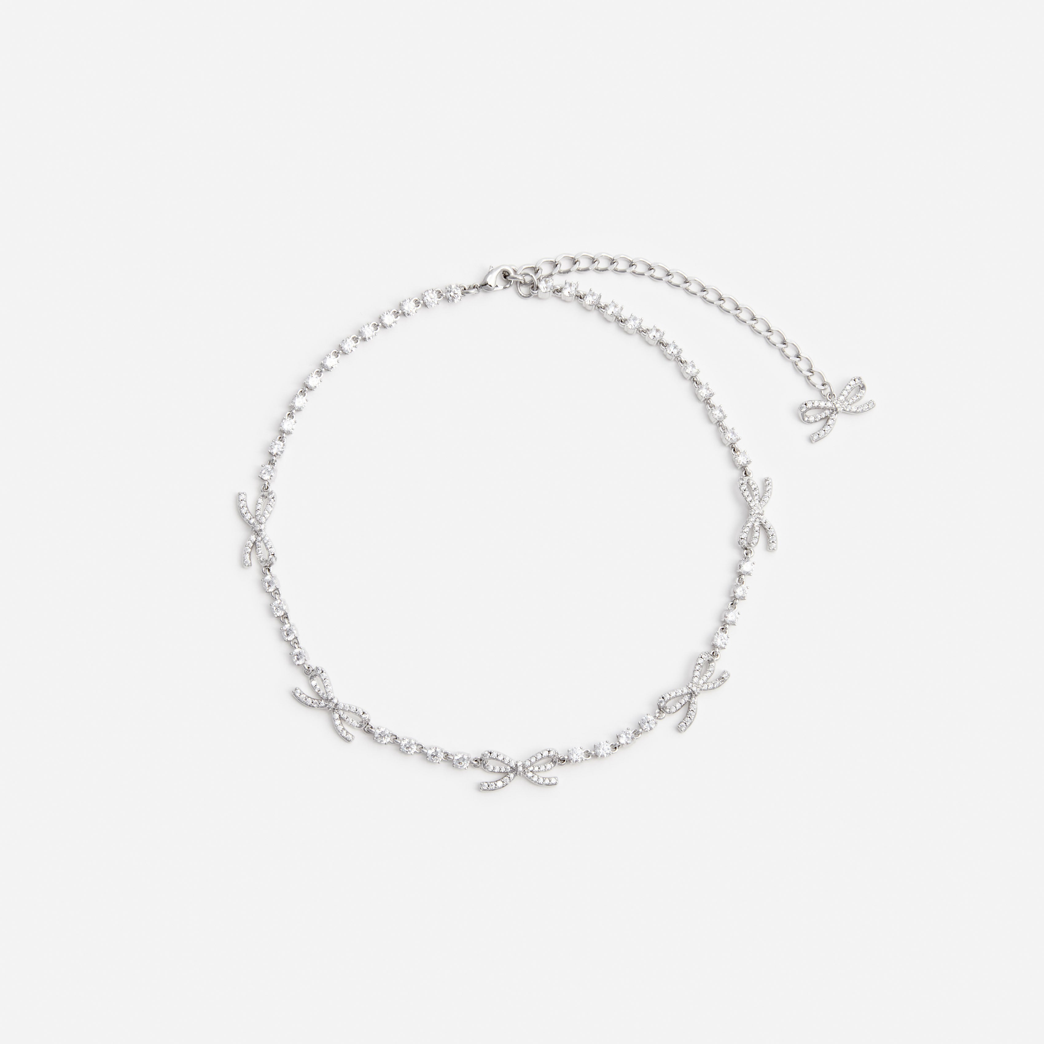 Crystal Bow Necklace – self-portrait