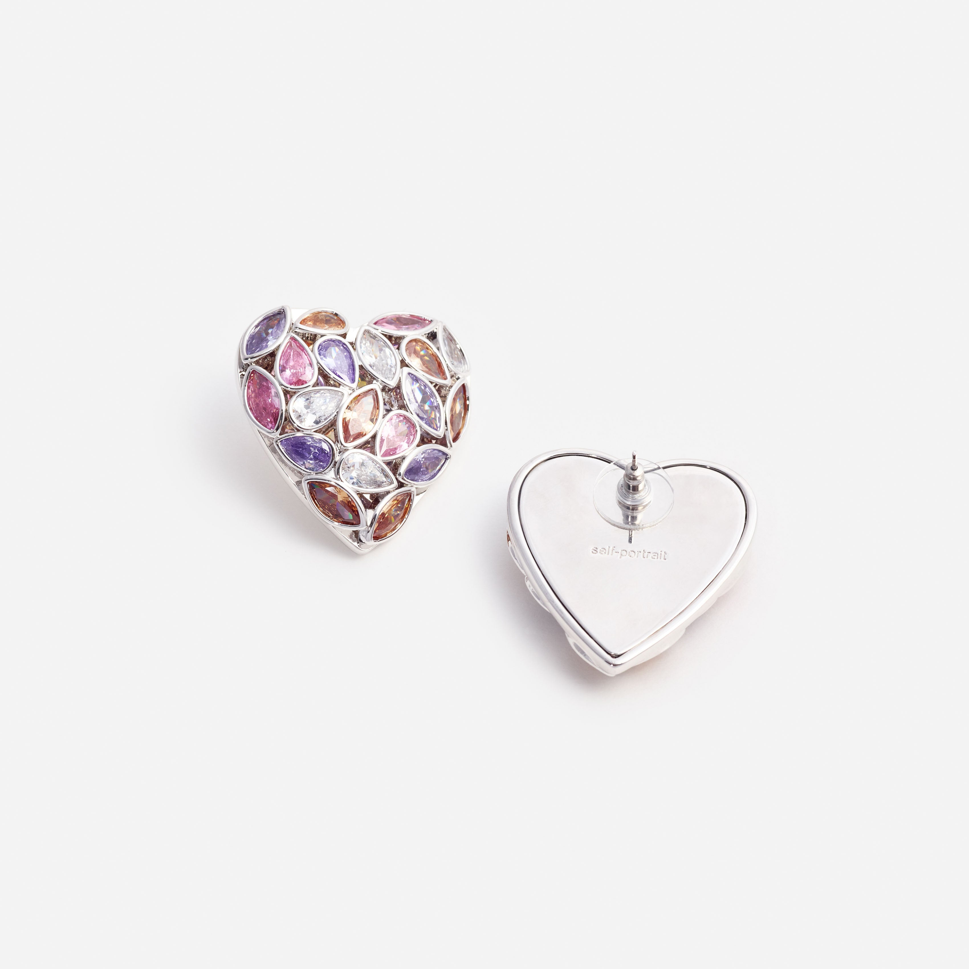 Multi Embellished Heart Earrings