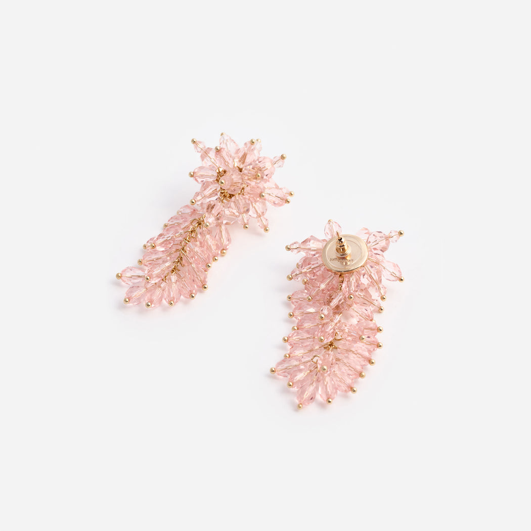 Pink Crystal Cluster Earrings