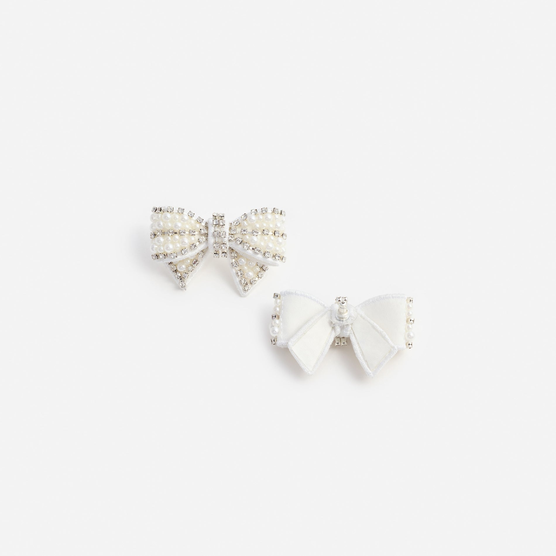 Pearl Satin Bow Earrings