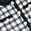 Navy Check Boucle Jacket