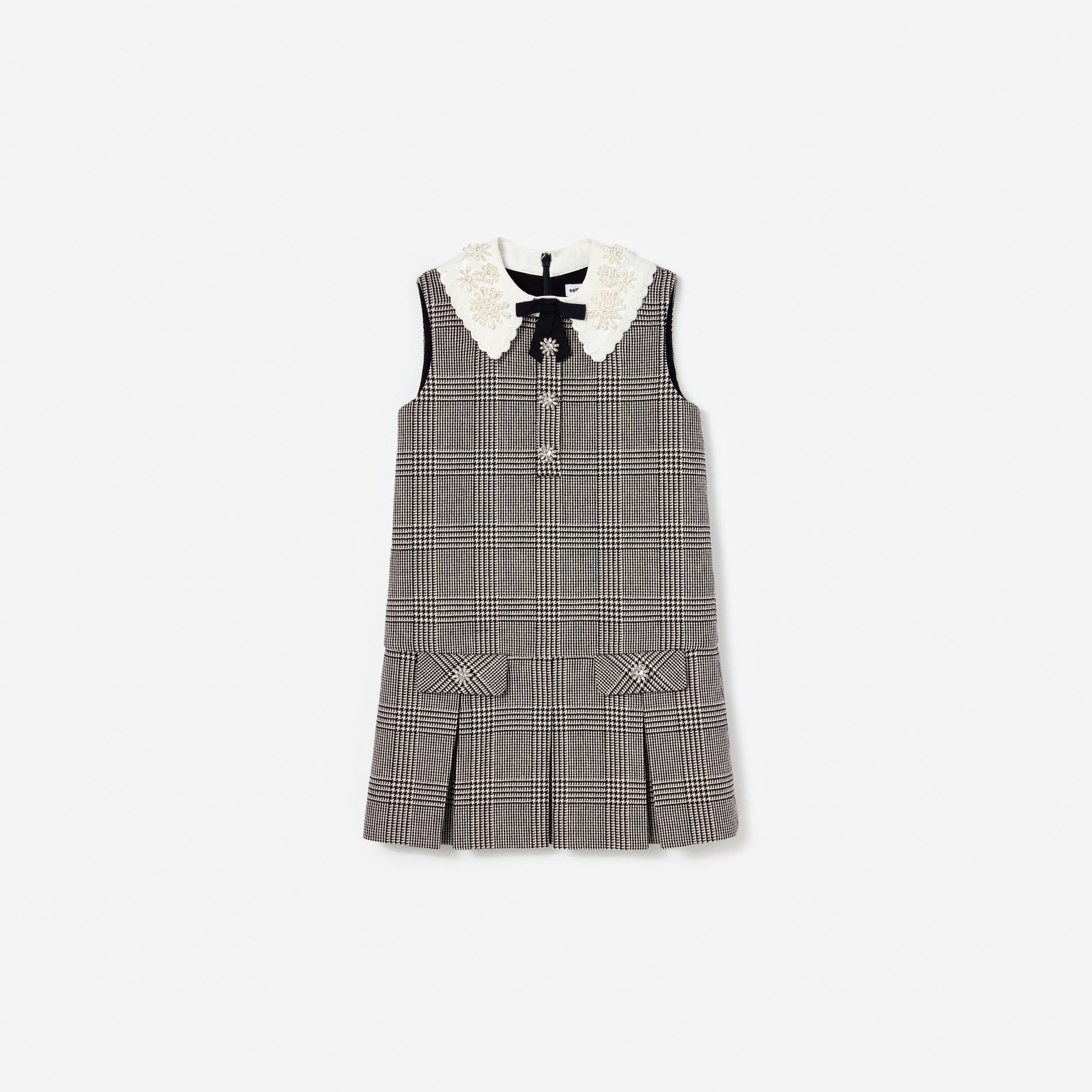 Black Check Sleeveless Dress