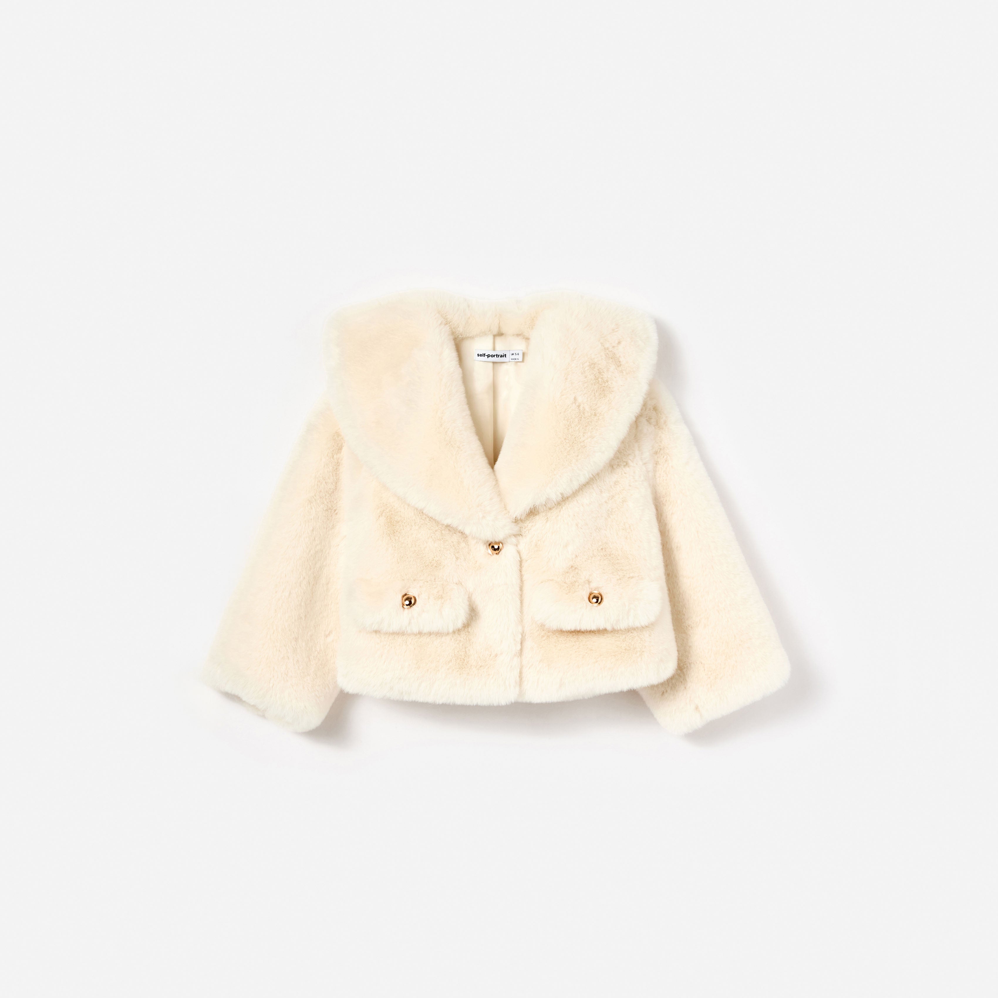 Cream Faux Fur Jacket – self-portrait