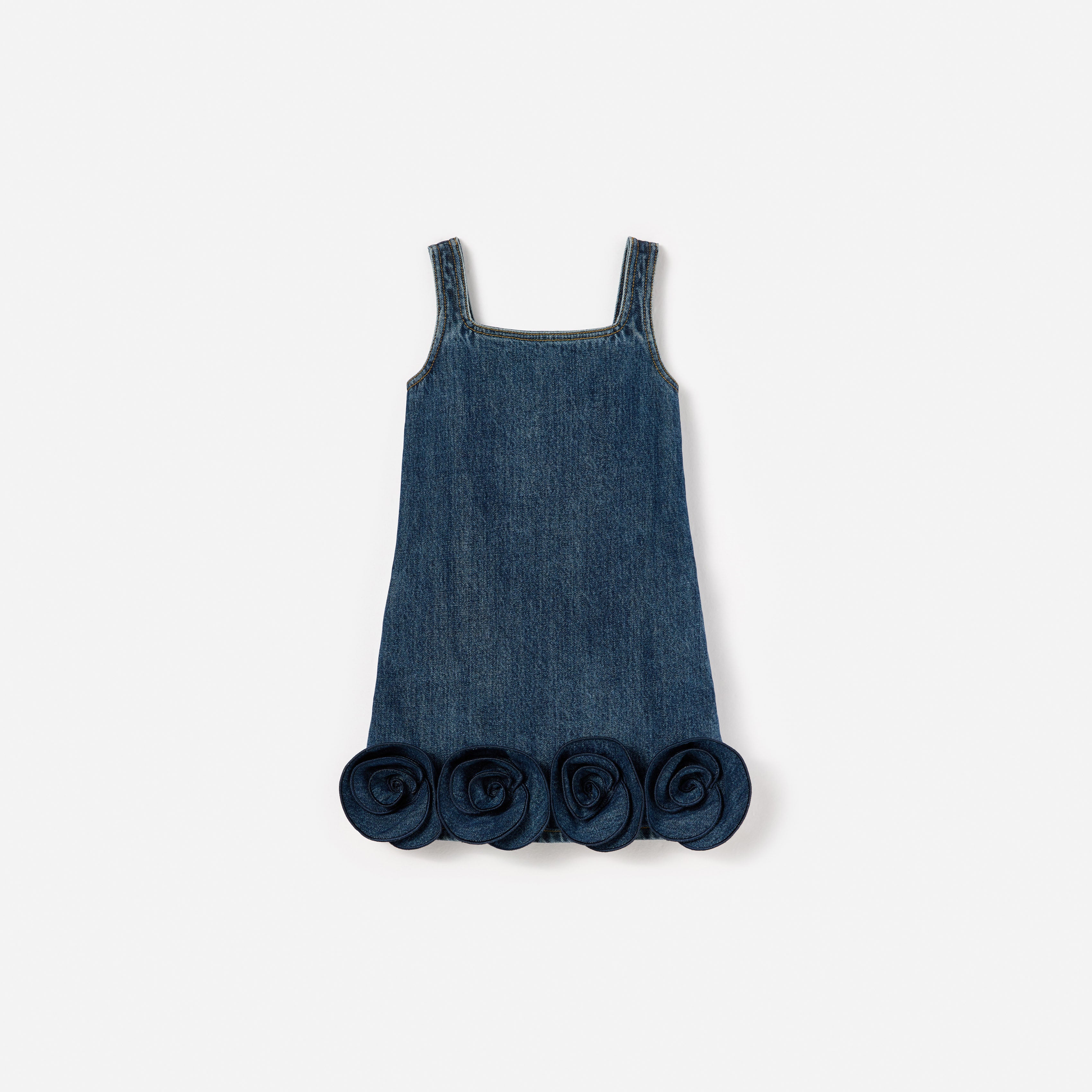 Denim Flower Dress  self-portrait