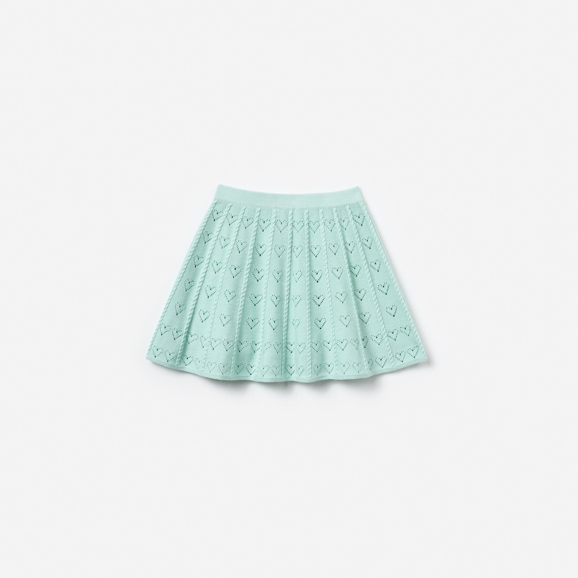Mint Heart Knit Skirt
