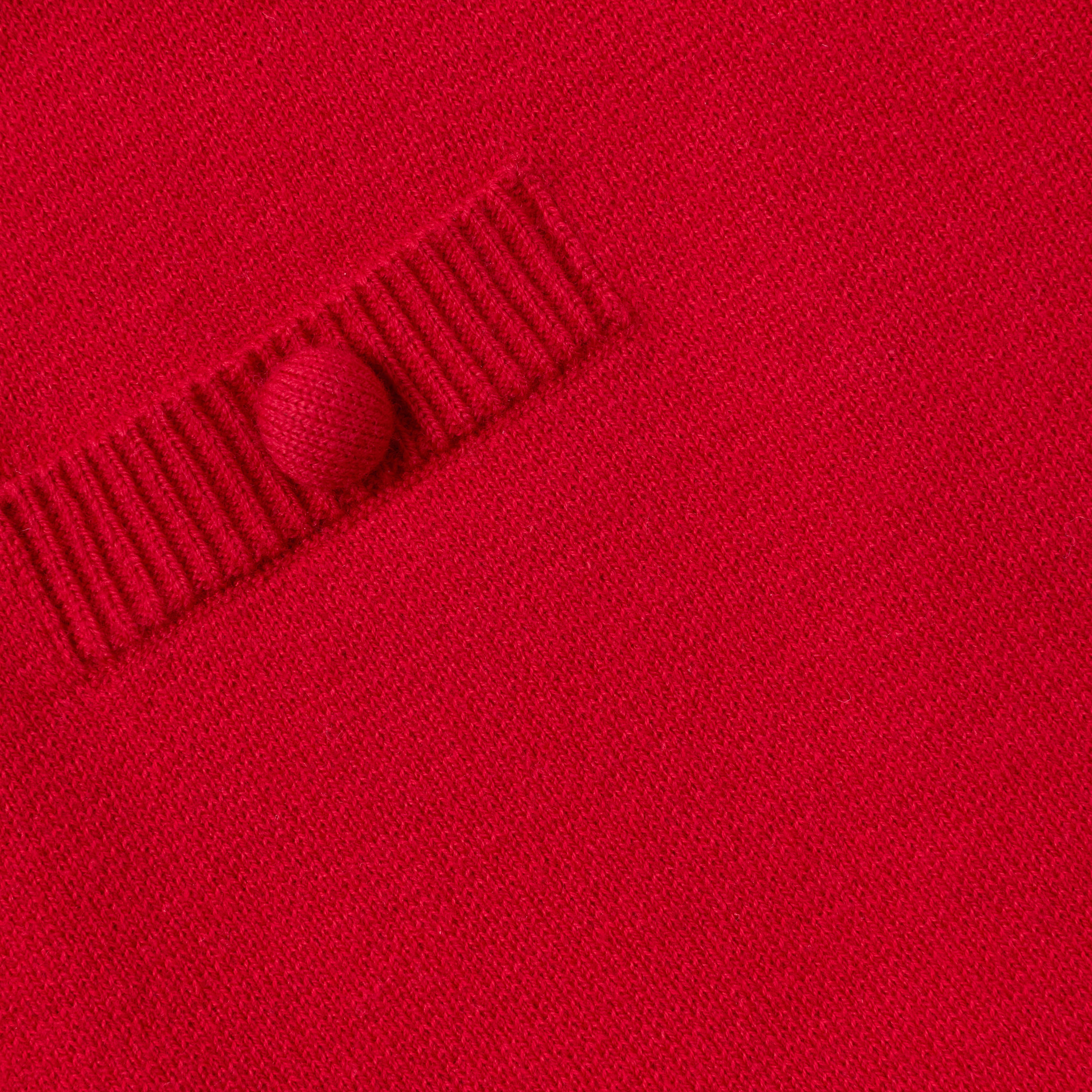 Red Flower Trim Knit Skirt