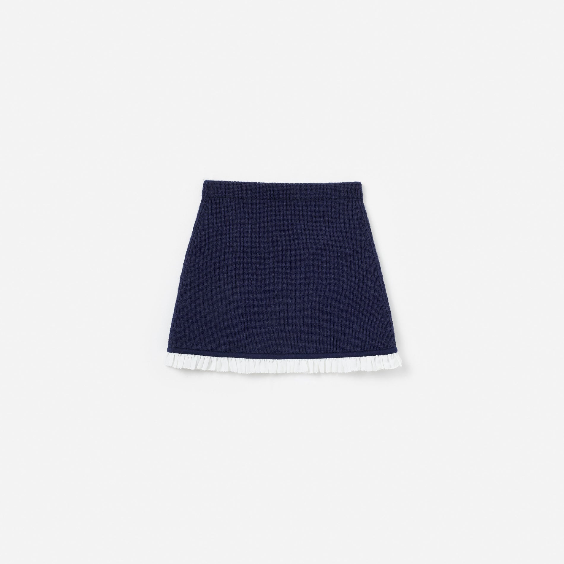 Navy Embellished Knit Skirt