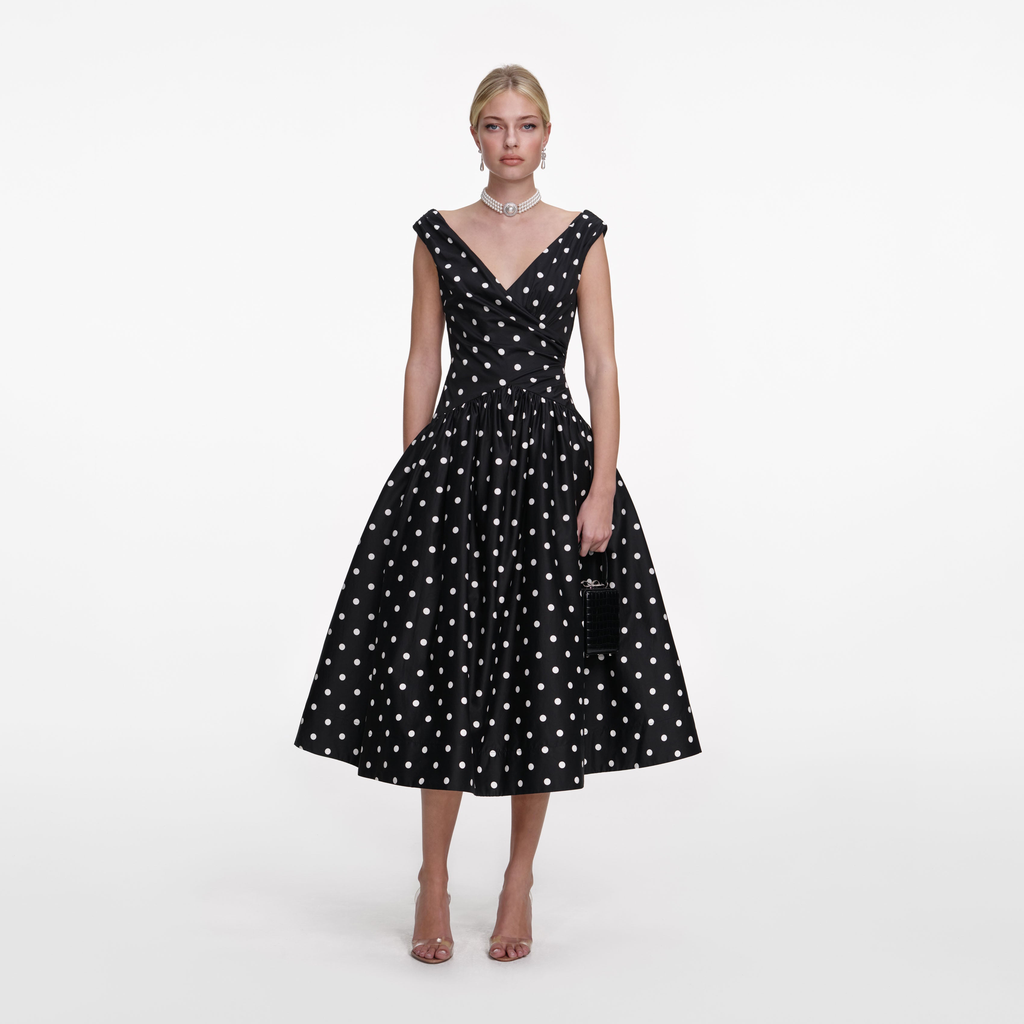 Black Cotton Midi Dress self-portrait Black Cotton Midi Dress self-portrait