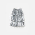 Silver Sequin Tiered Skirt