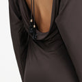 Brown Jersey Open Back Maxi Dress