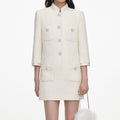 Cream Boucle Mini Dress