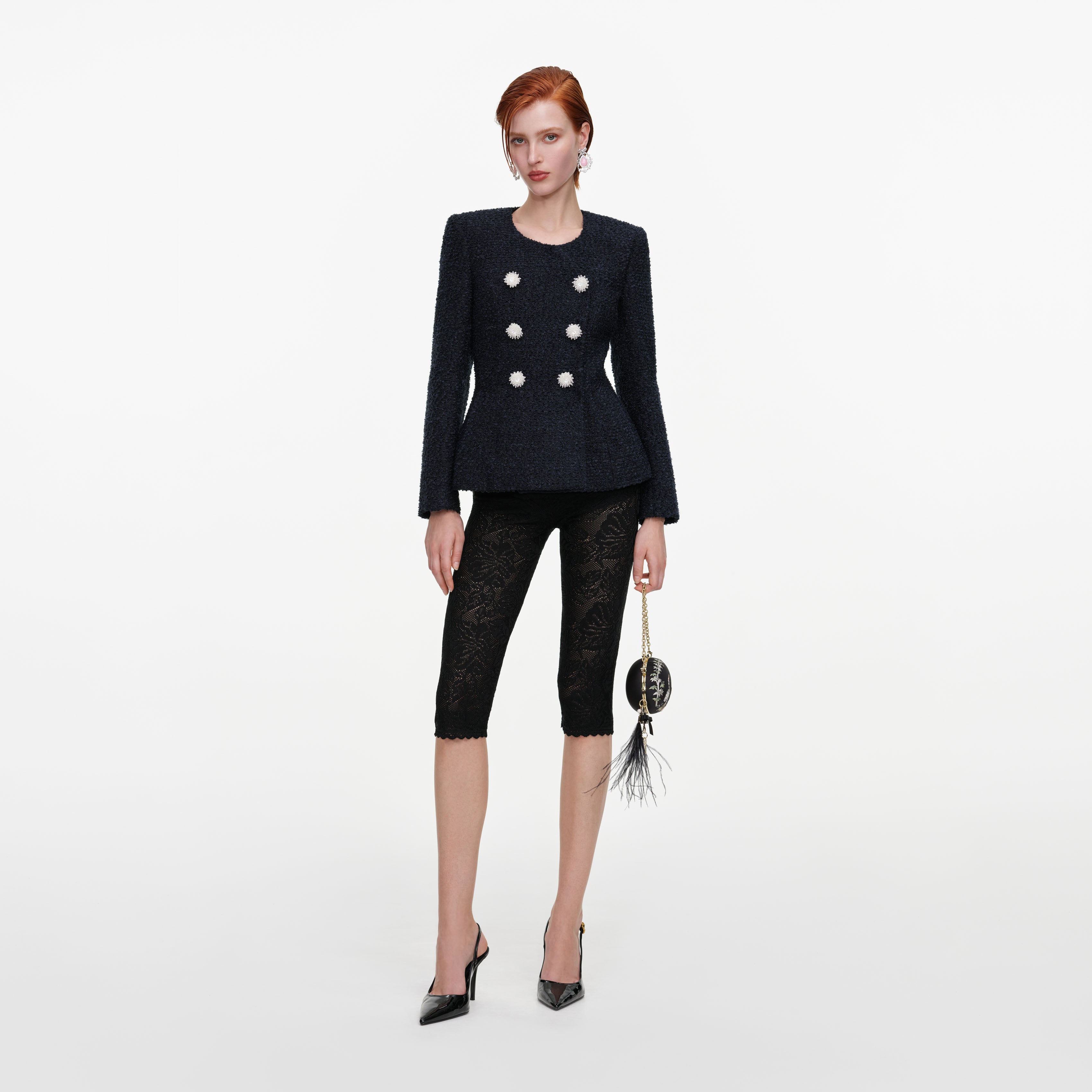 Navy Boucle Jacket
