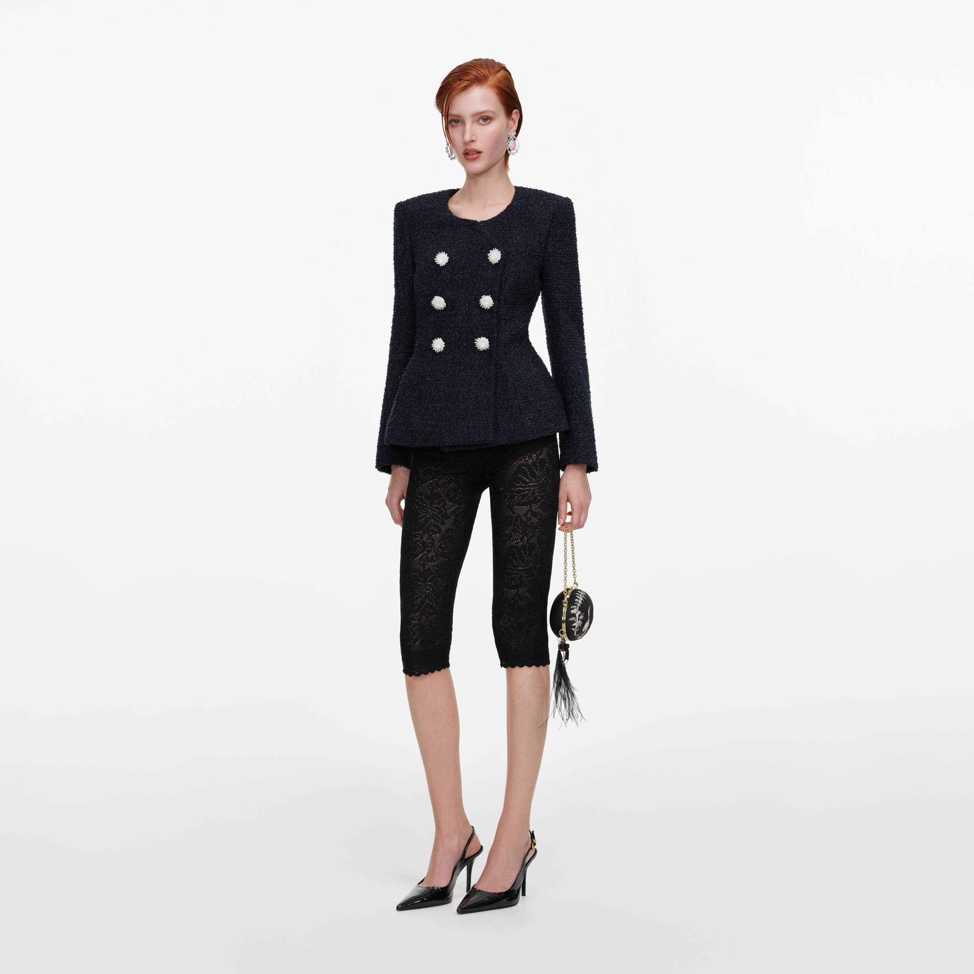 Navy Boucle Jacket