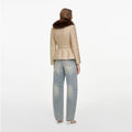 Gold Sequin Boucle Fur Collar Jacket