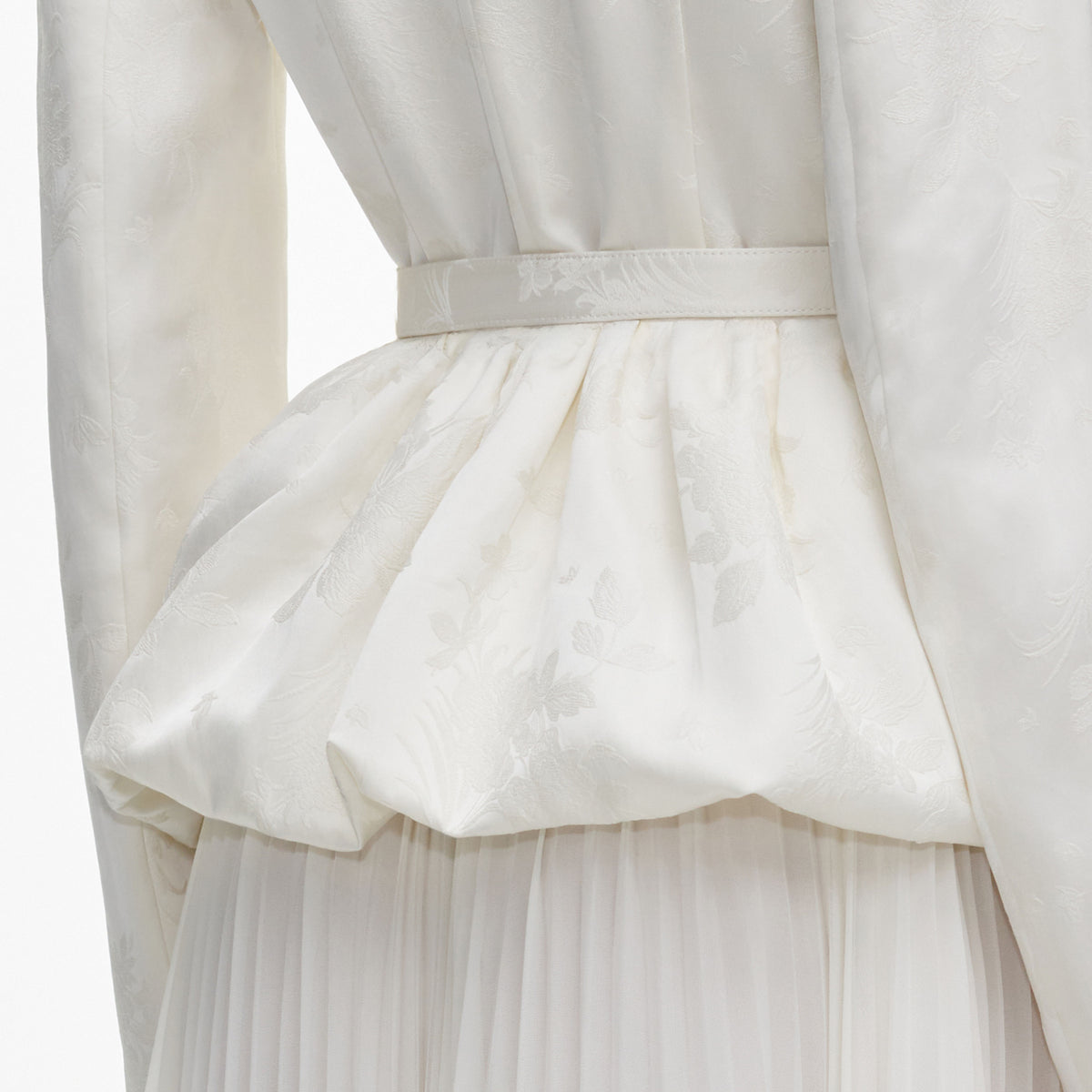 Cream Jacquard Tailored Midi Dress