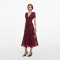 Burgundy Lace Midi Dress