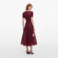 Burgundy Lace Midi Dress