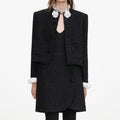 Black Boucle Flower Jacket