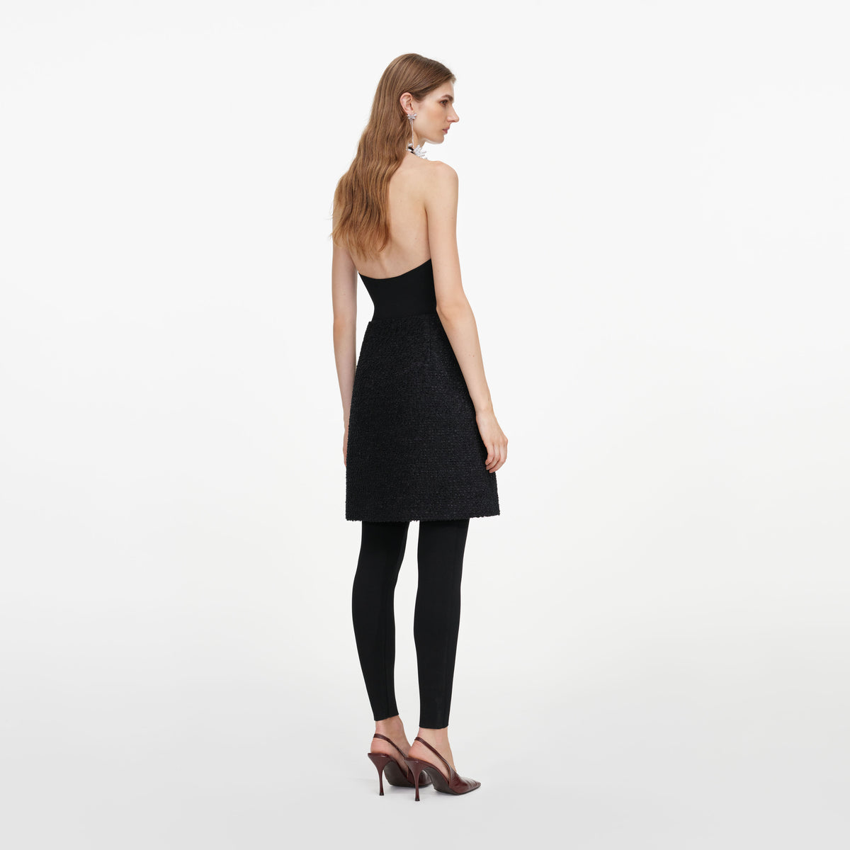 Black Boucle Mini Skirt
