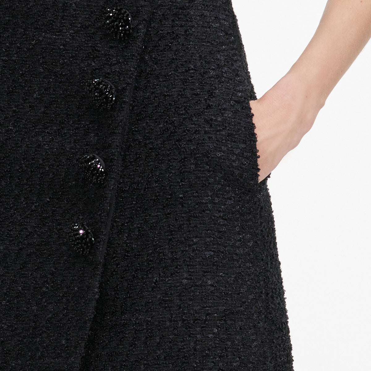 Black Boucle Mini Skirt