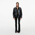 Black Oversized Faux Leather Jacket