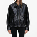 Black Oversized Faux Leather Jacket
