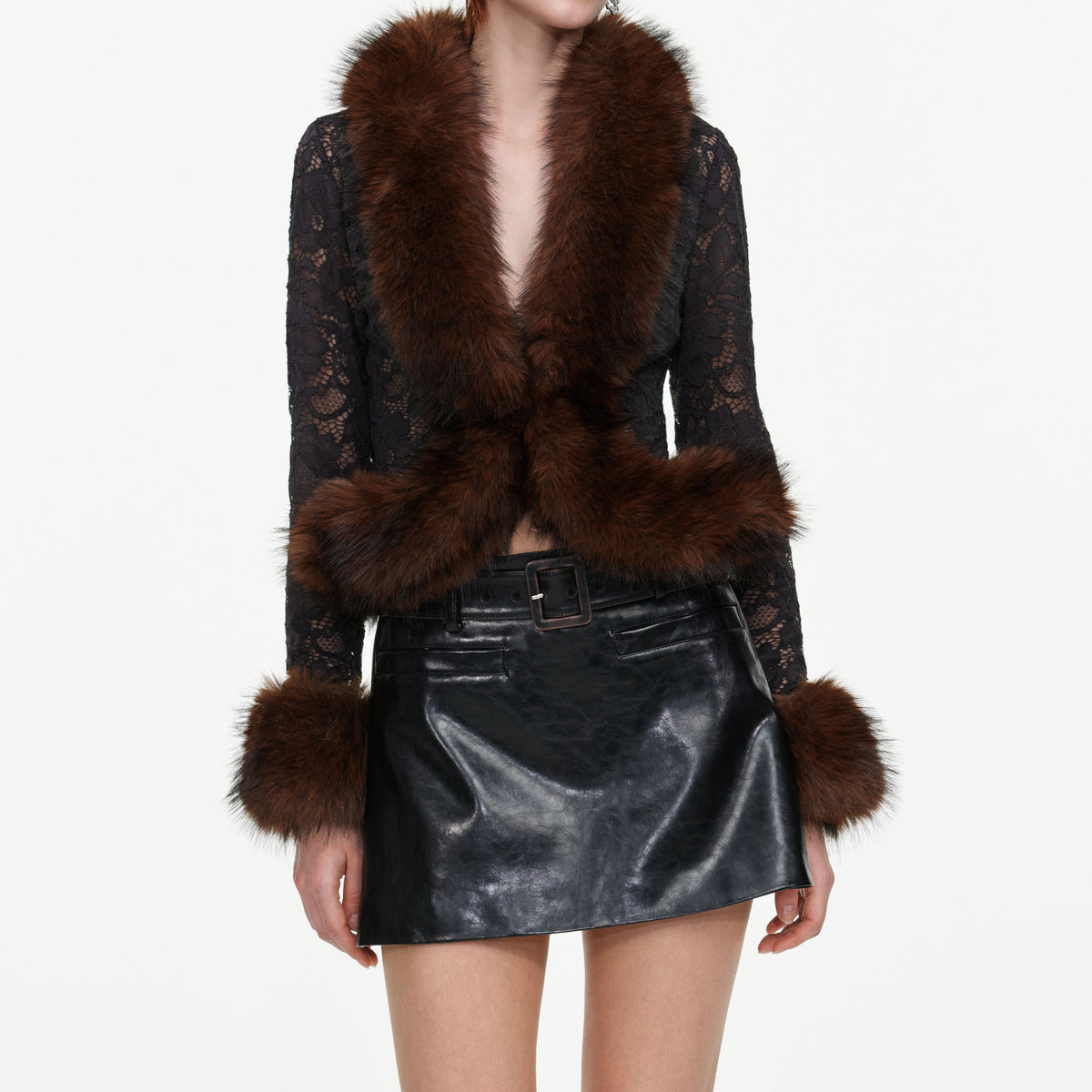 Black Faux Leather Mini Skirt