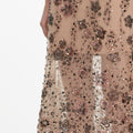 Beige Sequin Embellished Midi Dress