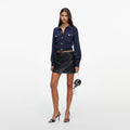 Navy Textured Knit Top