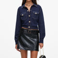 Navy Textured Knit Top