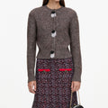 Brown Fluffy Knit Cardigan
