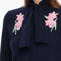 Navy Sequin Embellished Knit Cardigan