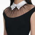 Black Crepe Contrast Collar Mini Dress