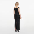 Black Structured Bardot Maxi Dress