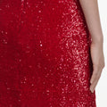 Red Sequin Halter Neck Mini Dress