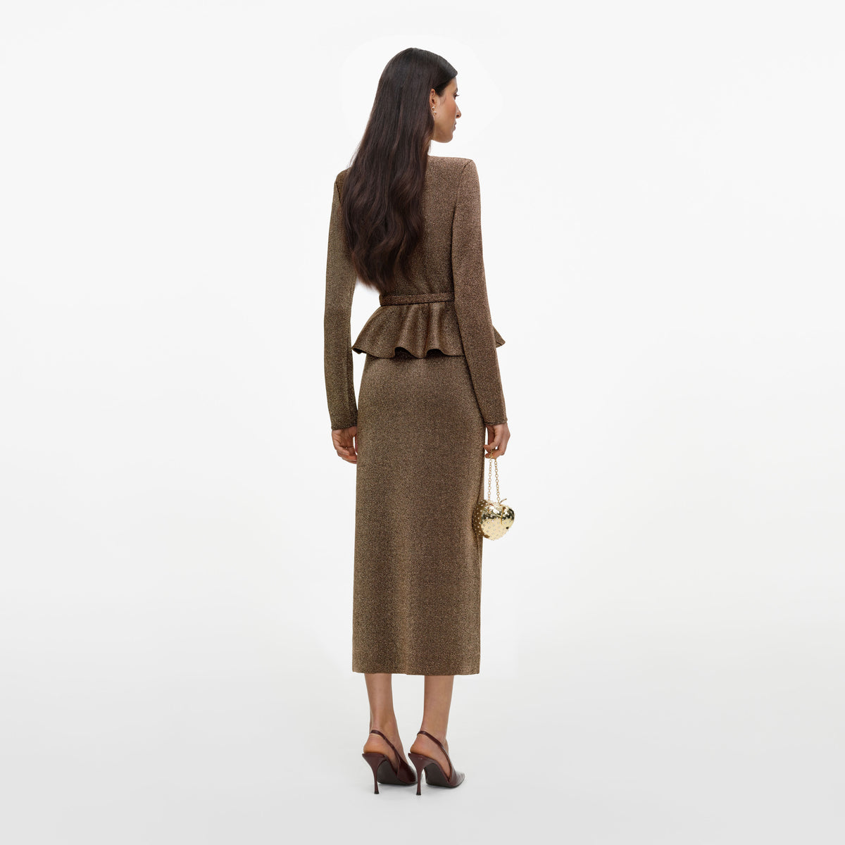 Bronze Tailored Knit Midi Dress