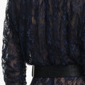 Navy Lace Button Midi Dress