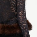 Grey Lace Fur Collar Top