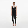 Black Halter Neck Knit Bodysuit