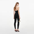 Black Halter Neck Knit Bodysuit