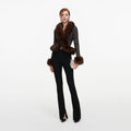 Black Flared Knit Trousers